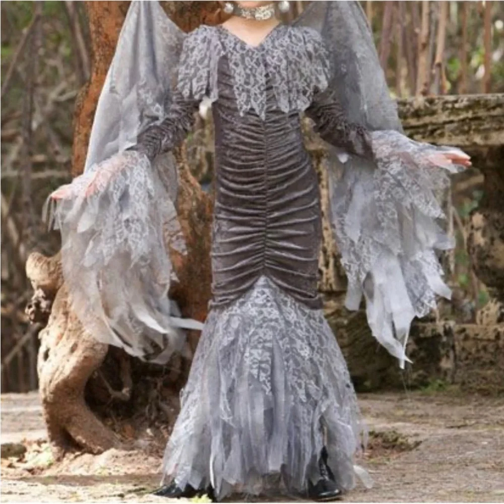 CHASING FIREFLIES Zombie Dress lace and velvet no wings sz 10